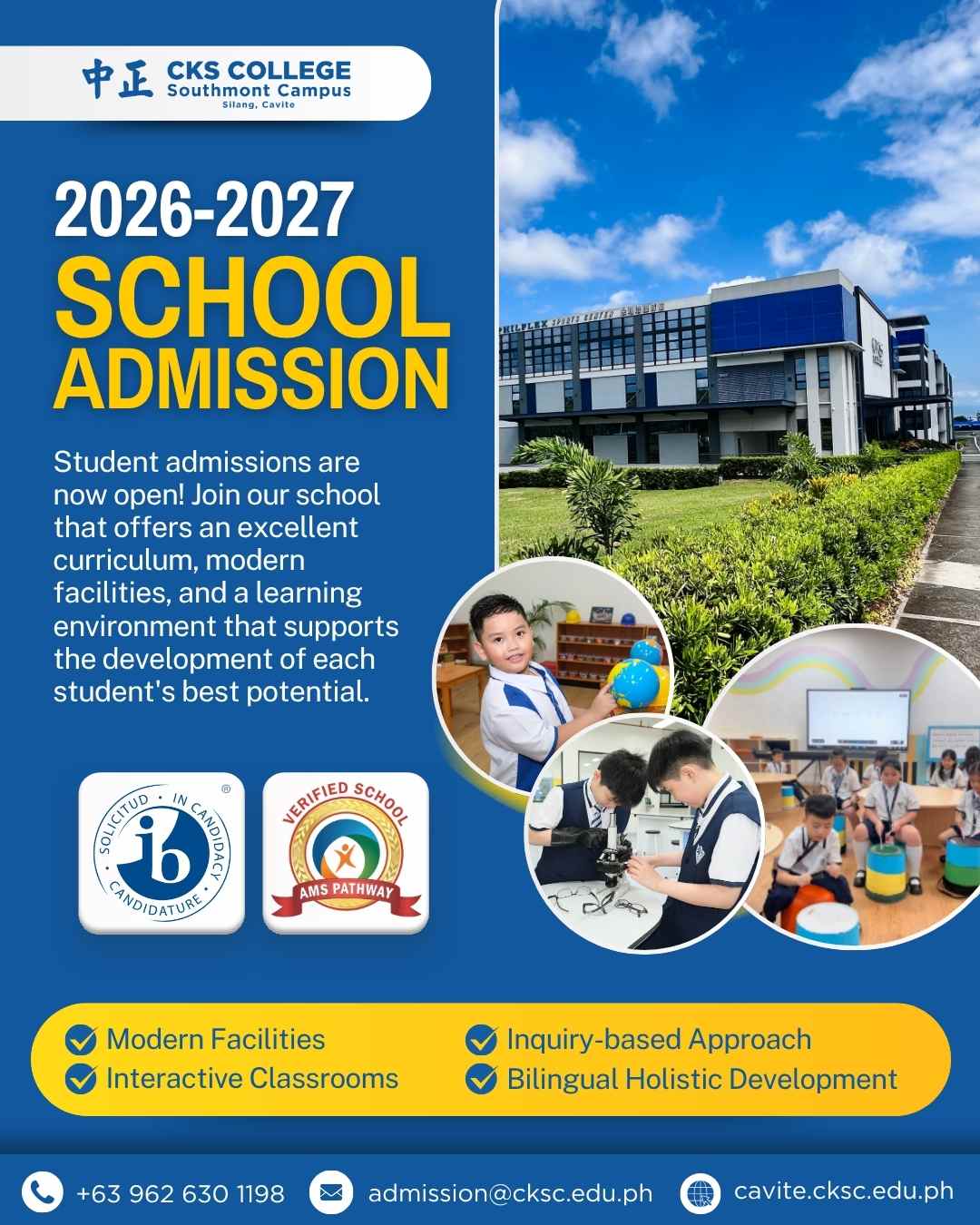 Admissions Poster 2026 showing enrollment details, application dates, and program offerings for prospective students.