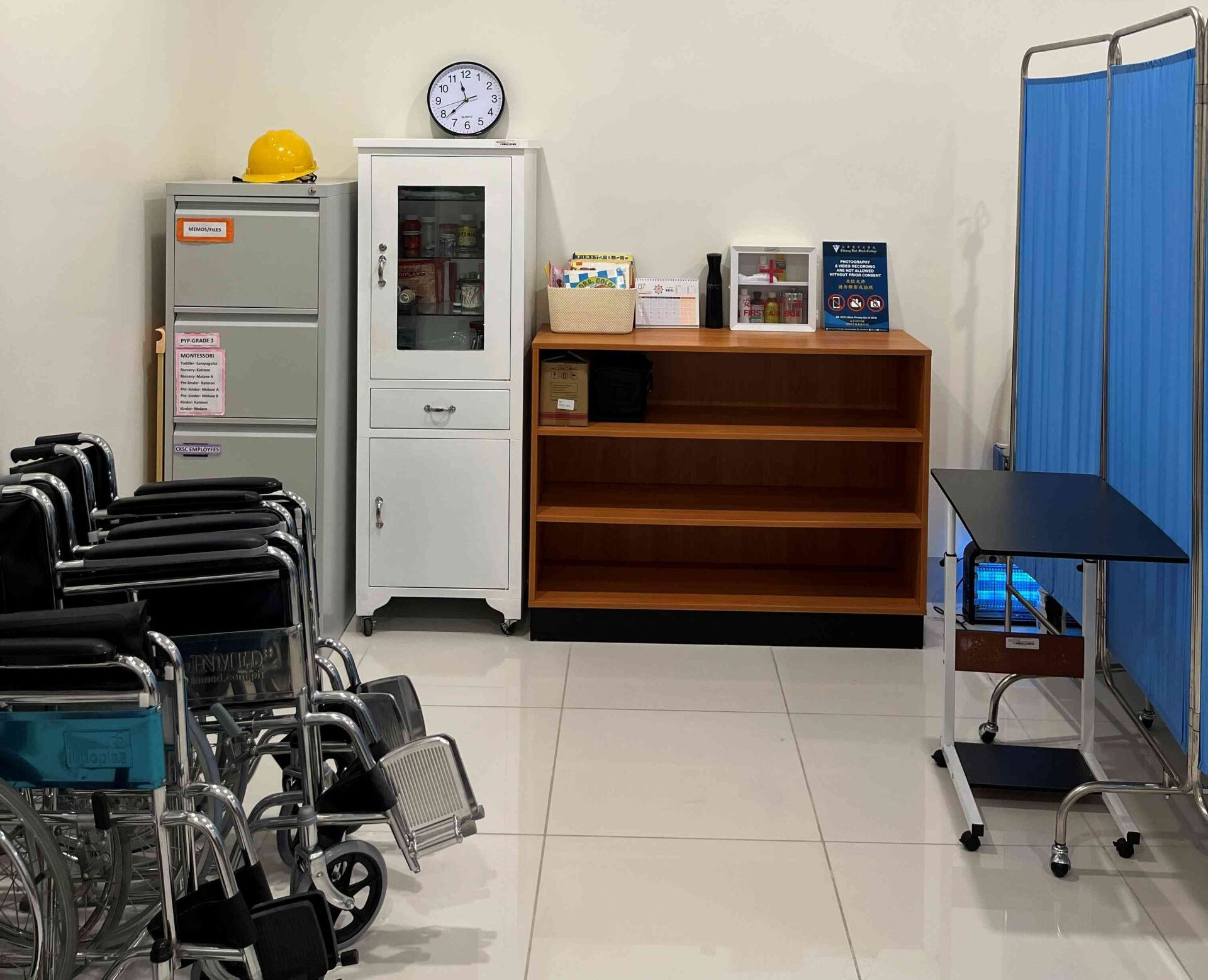 School Clinic with medical facilities and staff providing healthcare support to students.