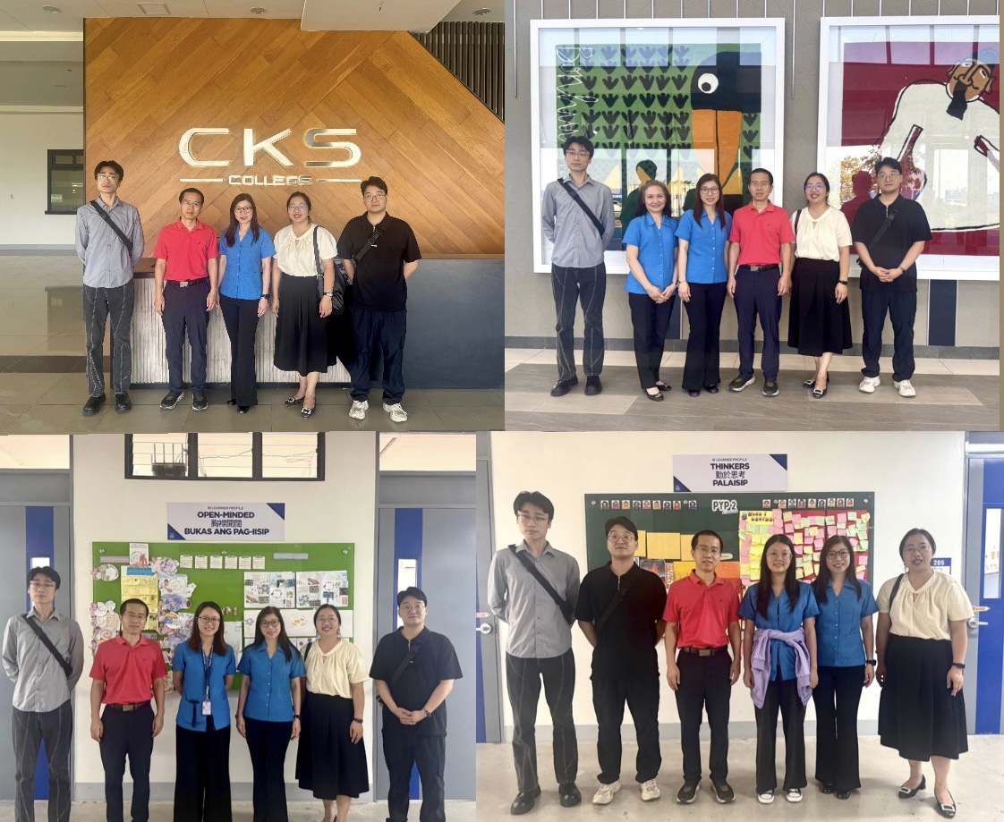 Delegates from the Confucius Institute at Angeles University Foundation visiting CKS College Southmont Campus for academic collaboration and cultural exchange activities.