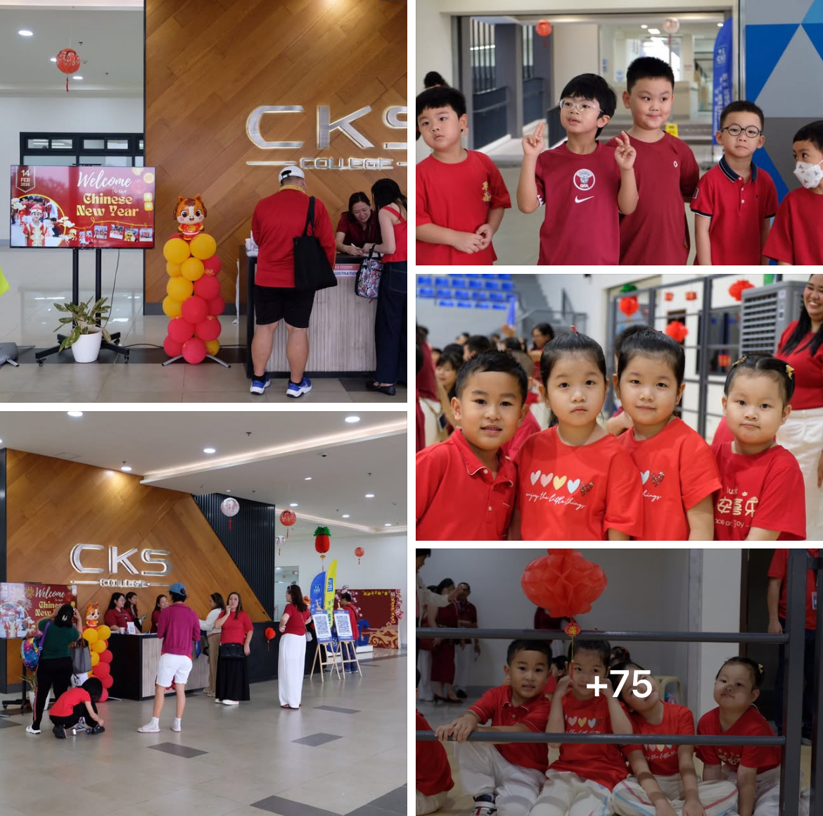 CKS College Southmont Campus students and faculty celebrating Chinese New Year with cultural performances, decorations, and activities welcoming the Year of the Horse.