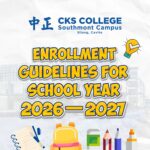 Parents and students completing enrollment requirements at CKS College Southmont Campus for Academic Year 2026–2027.